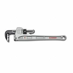 CRESCENT Pipe Wrench: Aluminum, 2 3/8 in Jaw Capacity, Serrated, 14 in Overall Lg, Ergonomic (MPN CAPW14). Key specifications — attr309808: Ergonomic; attr309815: Aluminum; attr324941: CRESCENT.