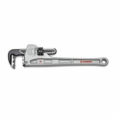 CRESCENT Pipe Wrench: Aluminum, 2 3/8 in Jaw Capacity, Serrated, 14 in Overall Lg - Straight Pipe Wrenches