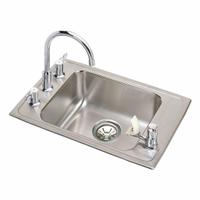 ELKAY Classroom Sink: Dual Manual Handle, Lever, 22 in Overall Lg, 19 1/2 in Overall Wd, 18 ga (MPN DRKAD222055C). Key specifications — Brand: ELKAY; Sink Material: Stainless Steel.