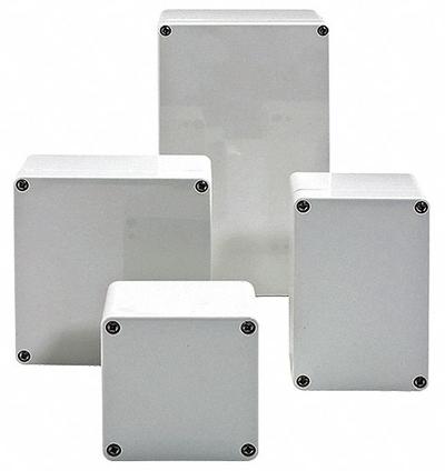 WIEGMANN Enclosure: Polycarbonate, 11 in x 8 in x 4 in, NEMA 4X, Solid Cover - Nonmetallic Enclosures