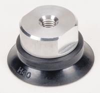 SMC Vacuum Pad Assembly: Flat, M8x1.25, 40 mm Pad Dia, NBR, Black, 50A, 23 mm Pad Ht (MPN ZPT40HN-B8). Key specifications — attr1019101: ZPT40HN-B8; attr1019103: SMC; attr1019107: 50A.