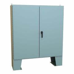 HAMMOND Electrical Enclosure: Steel, 60 in x 60 in x 17 in, NEMA 12, w/Panel, Solid Cover, Hinged (MPN 1422D16F). Key specifications — Brand: HAMMOND; Closure Method: Handle; Knockouts: Not Included.