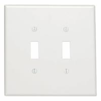 LEVITON Wall Plate: Toggle, 2 Gang, White, Jumbo Size (MPN 88109). Key specifications — Brand: LEVITON; Material: Plastic.