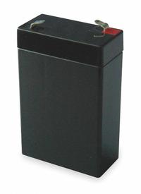 APPROVED VENDOR Sealed Lead Acid Battery: 6V DC, 2.8 Ah Capacity, 3.94 in Ht, 2.6 in Wd, 1.3 in Dp (MPN 2UKL2). Key specifications — Terminal Connection: 0.187 in Faston; Battery Cycle Type: Dual Purpose; Brand: APPROVED VENDOR; Housing Material: ABS.