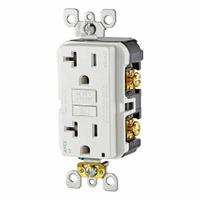 LEVITON Receptacle: Decorator Duplex, 5-20, White, 125V AC, 20 A, 2 Pole / 3 Wire (MPN AFTR2-W)