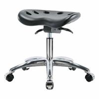 Tractor Stool: Polyurethane, Ht Range 17 1/2 in to 22 1/2 in, 17 in Seat Wd, 14 in Seat Dp, 0 Glides (MPN PTDHSO-CR-CC-BLK). Key specifications — Brand: APPROVED VENDOR; Foot Support: No; Base Material: Aluminum; ESD-Safe: Not ESD Safe; Number of Casters: 5.