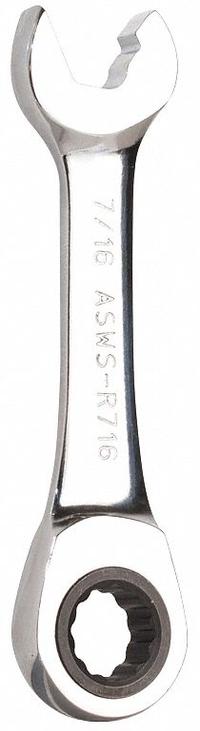 JONARD TOOLS Combination Wrench: Alloy Steel, Chrome, 7/16 in Head Size, 3 3/4 in Overall Lg (MPN ASWS-R716). Key specifications — attr309600: 7/16 in; attr309611: Chrome; attr309610: Alloy Steel; attr309604: No; attr309612: No; attr309613: No; attr309615: Yes; attr324932: JONARD TOOLS.