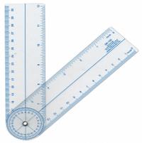 WESTCOTT Manual-Reading Miter Protractor: 0°to 180°, 1mm Graduations, 0.05mm Accuracy, Plastic (MPN GO-180). Key specifications — attr1182193: Plastic; attr1182194: 0.05mm; attr1182198: 1mm; attr1182218: WESTCOTT.