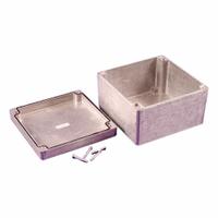 HAMMOND Enclosure: Die-Cast Aluminum, 6 in x 6 in x 4 in, NEMA 1/12/13/4/4X, Solid Cover, Screw On (MPN 1550Z139). Key specifications — Brand: HAMMOND; Closure Method: Screws; Enclosure Material: Die-Cast Aluminum; Knockouts: Not Included.