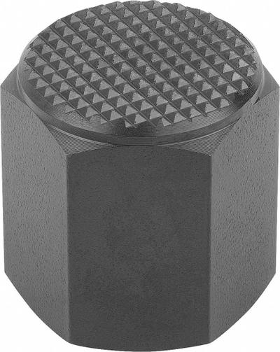 KIPP Tapped Positioning Foot w/Serrated Face: Internal Threads, Serrated, M6 Thread Size - Tapped Positioning Feet with Serrated Face