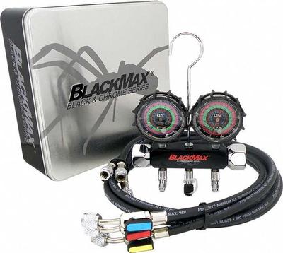 BLACKMAX Manifold Gauge Set: 2 Valves, 3 Hoses, 3 1/8 in Gauge - Analog Manifold Gauge Kits
