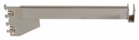 ECONOCO Rectangular Tubing Bracket: Single, 1 in Slot Spacing, 1/2 in Slot Lg, 1/8 in x 14 in x 3 in (MPN CR14). Key specifications — Product Type: Rectangular Tubing Bracket; Color: Silver; For Display Type: Single Slotted Standards; Material: Steel; Duty Rating: Heavy Duty; Brand: ECONOCO; Finish: Chrome; Mounting Type: Hanging.