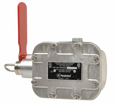APPLETON ELECTRIC Emergency Cable Pull Switch: AFUX Series, Left Pull Cord - Single-Head Cable-Pull Switches