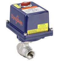 DYNAQUIP CONTROLS Electrically Actuated Two-Way Ball Valve: 3/4 in, Stainless Steel, FNPT x FNPT (MPN E2S24AJE23H). Key specifications — Included Mounting: ISO 5211 Actuator Mounting Pad; Brand: DYNAQUIP CONTROLS; Actuator Features: Position Indicator.