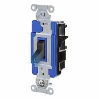 HUBBELL Wall Switch: Toggle Switch, 3-Way, Maintained, Black, 120/277V AC, 15 A (MPN HBL1203STILBK). Key specifications — Illuminated: Yes; Voltage Rating: 120/277V AC.