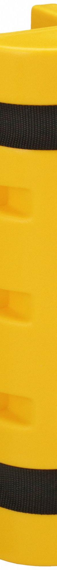 RACK SENTRY Pallet Rack Guard: Strap-On, On Upright, 3 in x 5 1/4 in x 18 in, Thermoplastic, Yellow (MPN RS75). Key specifications — Brand: RACK SENTRY; Mounting Location: On Upright; Includes: (2) Straps; Color: Yellow; Material: Thermoplastic.