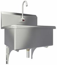 SANI-LAV Scrub Sink: 1 Stations, 10 1/2 in Bowl Dp, 22 in Bowl Lg, 16 1/2 in Bowl Wd, 1 Faucet Holes (MPN 531B). Key specifications — Includes Side Splash: Side Splash Not Included; Series: Scrub Sinks; Brand: SANI-LAV; Power Source: Battery Powered.