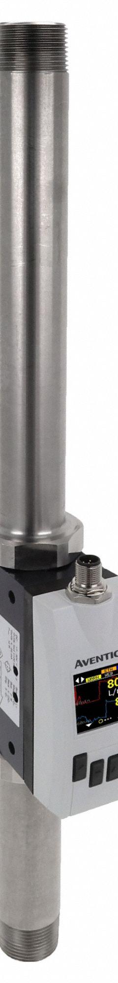 NUMATICS Flow Sensor: 1/2 in NPT Inlet Size, 1/2 in NPT Outlet Size, 8 Pin M12 Connector, AF2, NPT (MPN 8652AV004JA0010). Key specifications — attr937687: 8 Pin M12 Connector; attr937679: Colored and Rotatable OLED Display; attr937698: DN15.