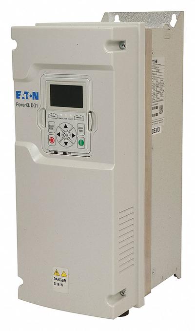 EATON Variable Frequency Drive: In Phase Three, Out Phase Three, 5 hp - Eaton PowerXL DG1