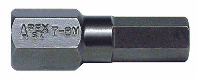 APEX Insert Bit: Insert Bit, Metric, Hex Head, 8 mm Bit Industry Size, Std - Hex Impact Bits