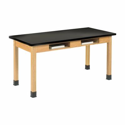 DIVERSIFIED SPACES Compartment Table: 30 in Overall Wd, 30 in Overall Ht, 6 ft Overall Lg - Fixed-Height Laminate Surfaced Lab Tables