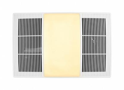 BROAN Exhaust Fan: Ceiling, 80 cfm Max, 1.5 sones, none Sensor, 1 Speed, Integrated LED Module - Bathroom Exhaust Fans with Heater
