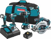 MAKITA Cordless Tool Combination Kit: 4 Tools, Circular Saw/Flashlight/Hammer Drill/Impact Driver (MPN XT446T). Key specifications — attr1176460: Impact Driver.