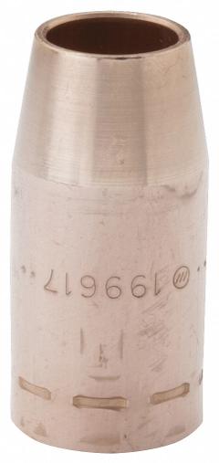 MILLER ELECTRIC Nozzle: FasTip, 3/4 in, Conical, Copper (MPN 199617). Key specifications — Insulation Type: Insulator Sold Separately; Duty Rating: Heavy Duty; For Contact Tip Series: FasTip; Manufacturer Part Number: 199617; Brand: MILLER ELECTRIC.