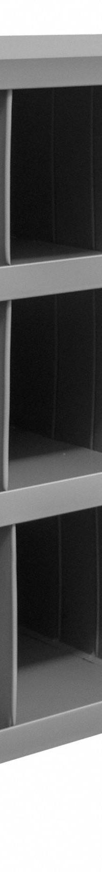 DURHAM MFG Pigeonhole Bin Unit: 34 in x 12 in x 24 in, 12 Compartments, Gray, Steel, Powder Coated (MPN 330-95). Key specifications — attr7229: Steel; attr38869: DURHAM MFG; attr38873: Gray.