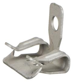 Hammer-On Beam Clamp: Steel, 1/8 in to 1/4 in, 200 lb Load Capacity (MPN 4H24). Key specifications — Beam Flange Thickness: 1/8 in to 1/4 in; Load Capacity: 200 lb; Material: Steel; Finish: Corrosion Resistant Coated; Color: Silver; Mounting Orientation: Side Mount; Mounting Style: Hammer On; For Use With: Bolting Straps.