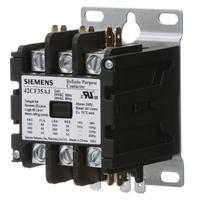 SIEMENS Definite Purpose Contactor: 3 Poles, 277V AC, 40 A, Non-Reversing, Std Contactor Frame Size (MPN 42CF35AL). Key specifications — Brand: SIEMENS; Coil Voltage: 240/277V AC; Mounting Style: Surface; Terminal Connection Type: Quick Disconnect and Screw/Box Lug; Maximum Voltage Rating: 600V AC; Series: 42 Series; Phase: Three; Main Pole Contact Form: 3NO.