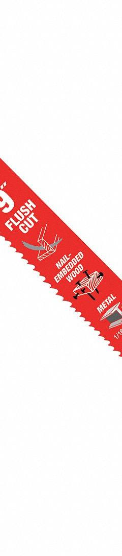 DIABLO Reciprocating Saw Blade: 10/14 Teeth per Inch, 9 in Blade Lg, 0.04 in Blade Thick, 5 PK (MPN DS0914AFC5). Key specifications — attr1109198: 10/14; attr1109200: Flexible for Curved Cuts; attr1109201: Curved; attr1109209: DIABLO.