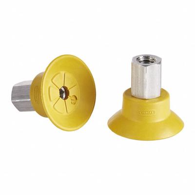 SCHMALZ Vacuum Pad Assembly: G1/8 in, 22.8 mm Pad Dia, NBR-ESD, 55 A, Yellow - Flat Type Electronics Industry ESD Vacuum Pad Assemblies