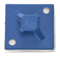 TY-RAP Metal Detectable Cable Tie Mount: 0.3 in Slot Wd, 0.3 in Slot Ht, Blue, 1.13 in Wd, 100 PK (MPN TC5347A-NDT). Key specifications — For Use With: Cable Ties Up To 120 lb Tensile Strength; Size: 1.13 in L x 1.13 in W x 0.34 in H; Color: Blue; Brand: TY-RAP.