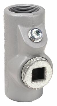 Sealing Fitting - Vertical and Horizontal: Iron, 2 in Trade Size, Female, 6 1/8 in Overall Lg (MPN EYF-200). Key specifications — Brand: APPLETON ELECTRIC; Connection Type: Threaded; Thread Gender: Female; Ends - Hazardous Fittings: 2 in FNPT x 2 in FNPT; Material: Iron; Hazardous Location Rating: Class III; Thread Type: NPT; Standards: UL 886.