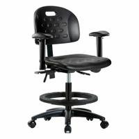 Ergonomic Chair: Polyurethane, Arms Included, Ht Range 19 3/4 in to 27 1/2 in, 18 in Seat Wd, Adj (MPN BR-HPMBCH-RG-T0-A1-BF-RC-BLK). Key specifications — Foot Support: Yes; Back Tilt Backward: 13.5°; Back Tilt Forward: 10.5°; Base Material: Nylon; Brand: APPROVED VENDOR; Product Type: Ergonomic Chair; ESD-Safe: Not ESD Safe.