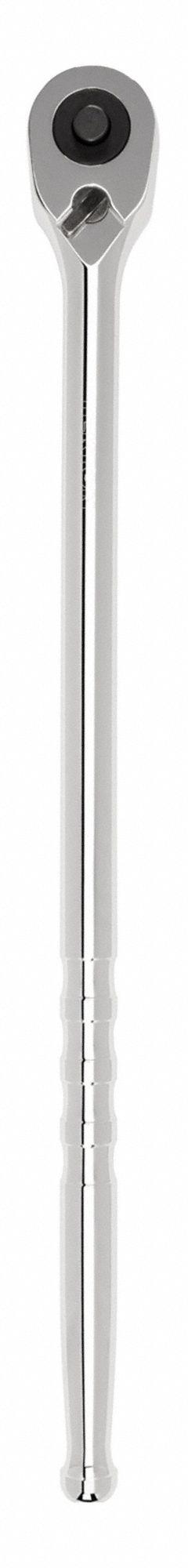 TEKTON Quick-Release Ratchet: Pear, Reversible, 22 in Overall Lg, Polished, 5° Min Arc Swing, Std Lg (MPN SRH11322). Key specifications — attr1205598: Reversible; attr1205605: Quick-Release Included; attr1205626: Polished; attr1228094: Standard Length; attr1205607: Pear; attr1205624: TEKTON.