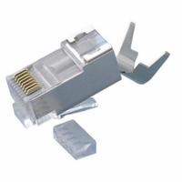 TRIPLETT CAT7 RJ45 Connector, 100PK: Connector RJ45, Solid, 7 Cable Category, Std, 100 (MPN CAT7-HPPS-HP). Key specifications — Brand: TRIPLETT; Color: Clear; Compatible Cable Shape: Round; Compatible Wire Solid/Stranded: Solid; _Pack Size: 100pk.