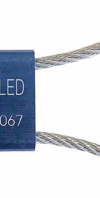 TYDENBROOKS Cable Seals: Blue, Aluminum, 12 in Cable Lg, 13/64 in Cable Dia, Random, 200 PK (MPN 1061008). Key specifications — Brand: TYDENBROOKS; Marking Color: White; Marking Included: Numbers; Marking Message: Sealed; Marking Numbering: Random.
