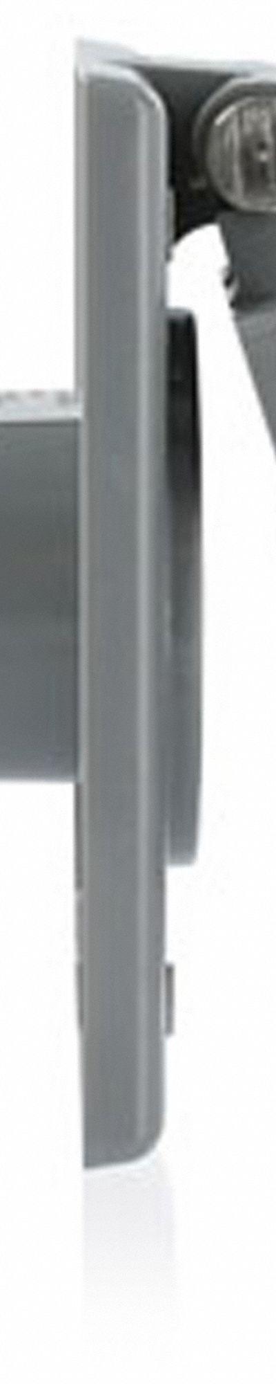LEVITON Flanged Receptacle: Single, 5-15, Gray, 125V AC, 15 A, 2 Pole / 3 Wire - General Purpose Receptacles
