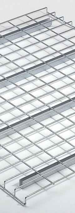NASHVILLE WIRE Pallet Rack Decking: 46 in x 36 in, Waterfall, Std Wire Decking, 6 ga Decking, Silver (MPN D3646AA3B1P). Key specifications — Wire Decking Style: Standard; Finish: Zinc-Plated; Brand: NASHVILLE WIRE; Material: Steel; Decking Edge: Waterfall; Color: Silver.