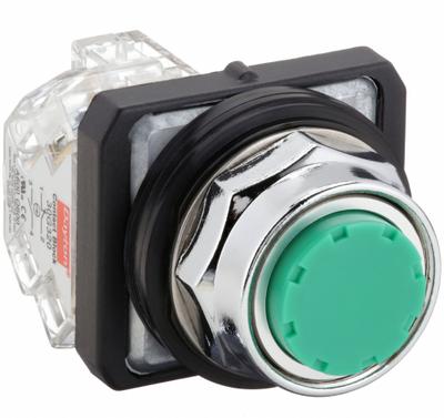 Dayton Extended Push Button Operator: Non-Illuminated, Extended Profile, Metallic - Extended-Length Push Buttons