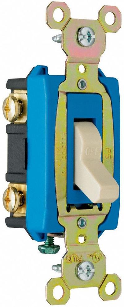 PASS & SEYMOUR Wall Switch: Toggle Switch, Double Pole, Maintained, Ivory - Toggle Wall Switches
