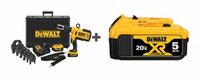 DEWALT Press Tool Kit: 20V MAX*, Std, Pistol Grip, For 1/2 in to 2 in Pipe (MPN DCE200M2K/DCB205). Key specifications — attr525712: Propress 1/2 in, 3/4 in, 1 in, 1-1/4 in, 1-1/2 in, 2 in; attr518712: Charger.