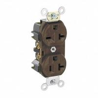 LEVITON Duplex Receptacle Outlet: Duplex, 5-20, Brown, 125/250V AC, 20 A, 2 Pole / 3 Wire (MPN 5844)