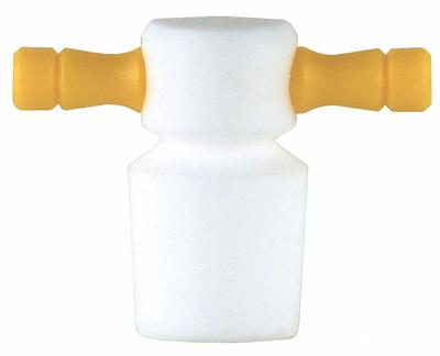 CHEMGLASS Stopper: PTFE, 13 Stopper Size, 1.25 in Overall Ht, Orange, 0 Holes - Plastic Stoppers
