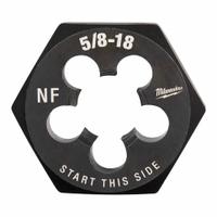 MILWAUKEE Hex Threading Die: 5/8"-18 UNF, 1 7/16 in Hex Wd, Black Oxide Carbon Steel (MPN 49-57-5371)
