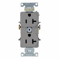 LEVITON Duplex Receptacle/Oultet, 20 Amp: Duplex, 5-20, Gray, 125V AC, 20 A, 2 Pole / 3 Wire (MPN 5342-GY)