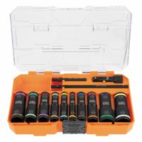 KLEIN TOOLS: 1/4 in, 3/8 in Drive Size, Small Set (0-50 pieces) Set Size, 13 Pieces, 10, KNECT™ (MPN 65239). Key specifications — attr1204251: KLEIN TOOLS; attr1215453: 1/4 in, 3/8 in; attr1215454: 1/4 to 13/16 in.