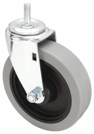 APPROVED VENDOR Stem Caster: Swivel, 5 in Wheel Dia., 1 1/4 in Wheel Wd, Polyurethane - Standard Threaded Stem Casters